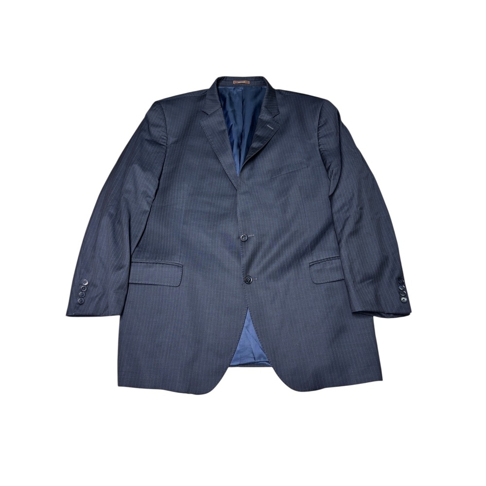 Peter Millar 48T Mens‎ Pinstripe Wool Blazer Jacket Suit Coat Navy Blue